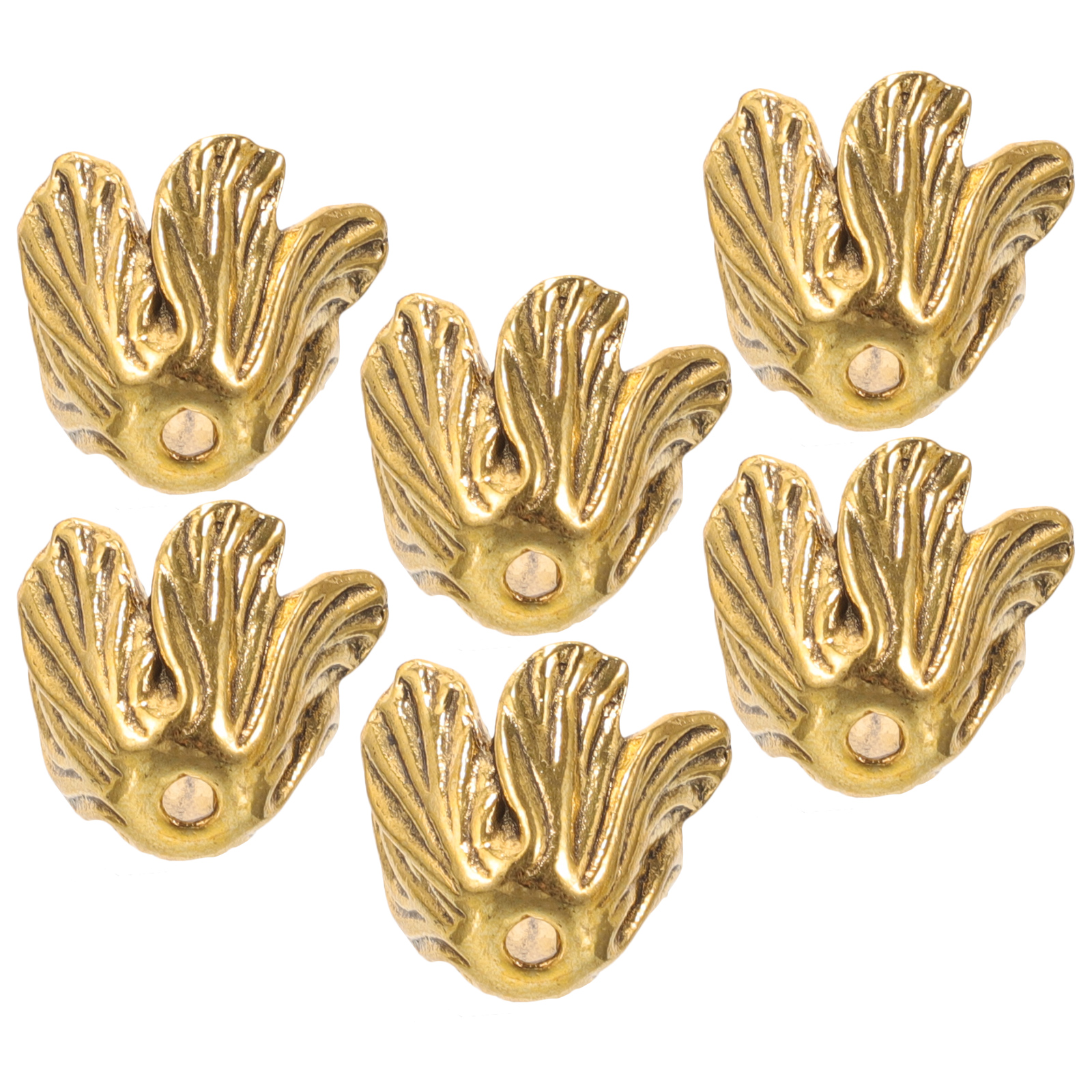 Golden Alloy Flower Bead Caps for DIY Jewelry Accessories 6pcs with Bead End Caps